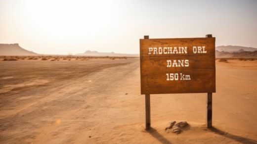 pancarte desert prochain ORL 150 km WEB